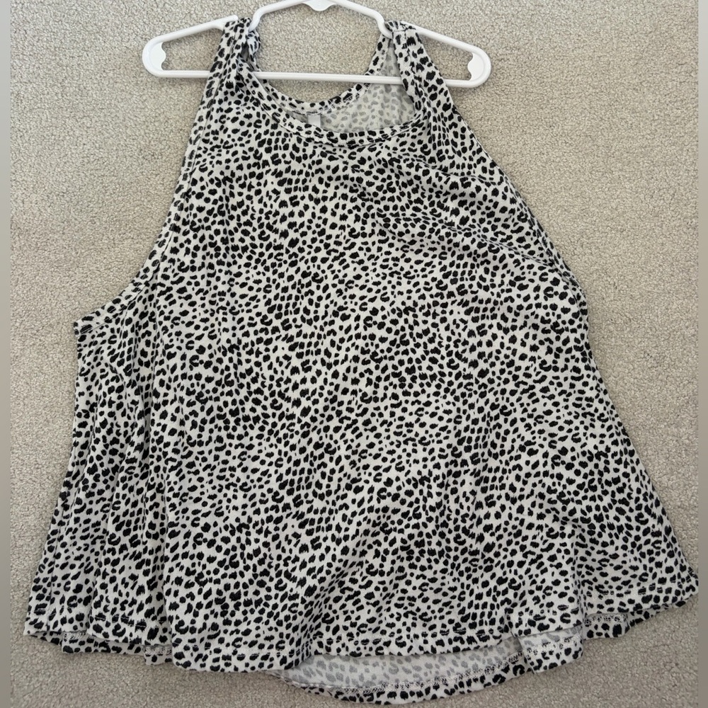 Z Supply Black and White Spotted Tank Top